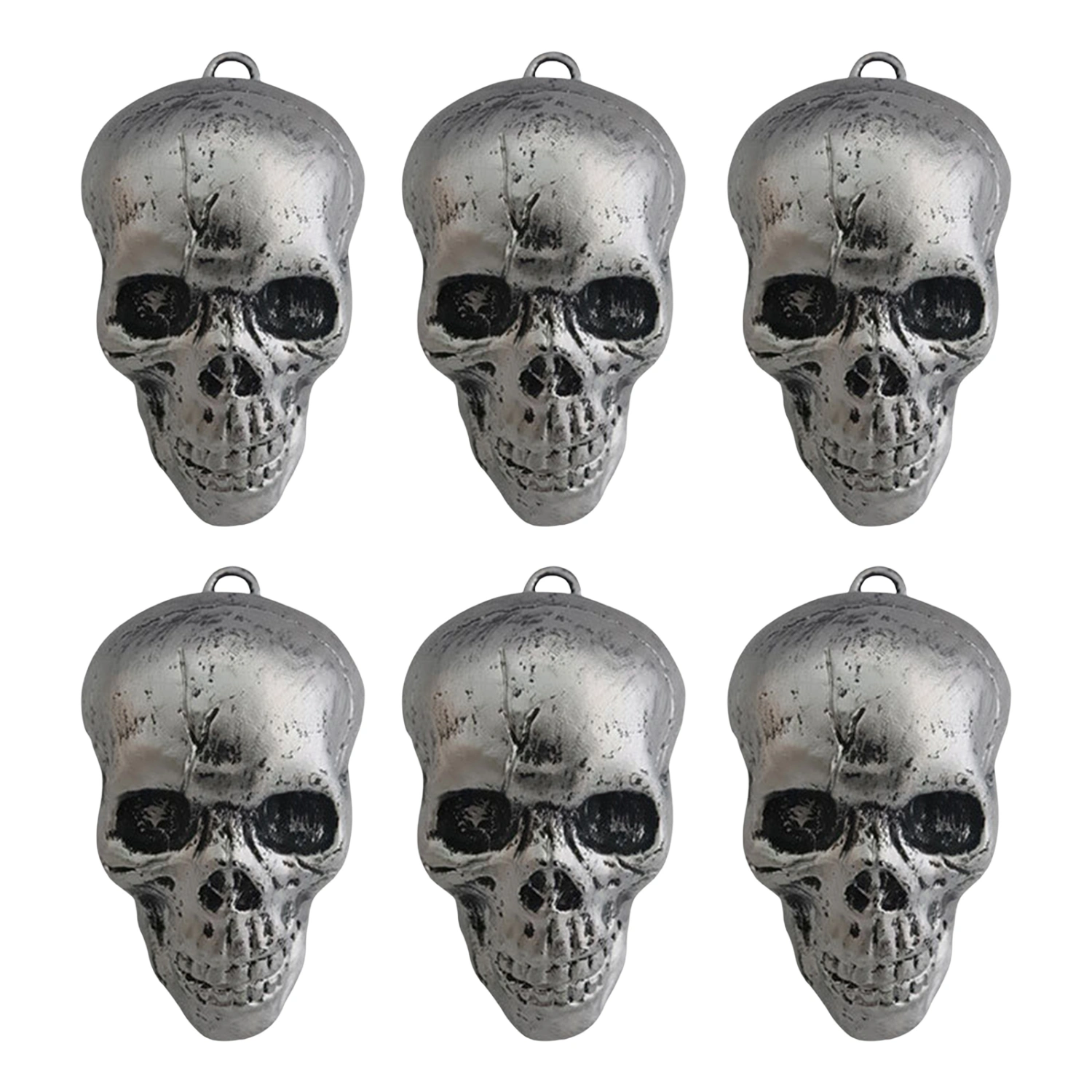 6pcs Halloween Skull, Scary Desktop Hanging Ornament Party Favor Gift