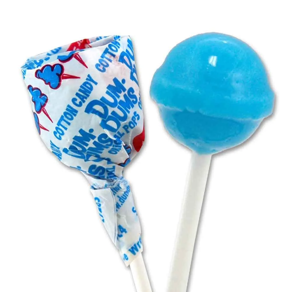 Dum Dums Lollipops - Bulk Candy Bag with Lollipops Individually Wrapped, Single Flavor Gourmet Suckers - 50 Count - Cotton Candy