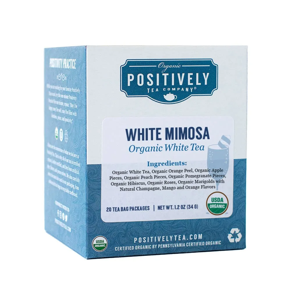 Organic Positively Tea Company, White Mimosa Tea Bags, 20 Count