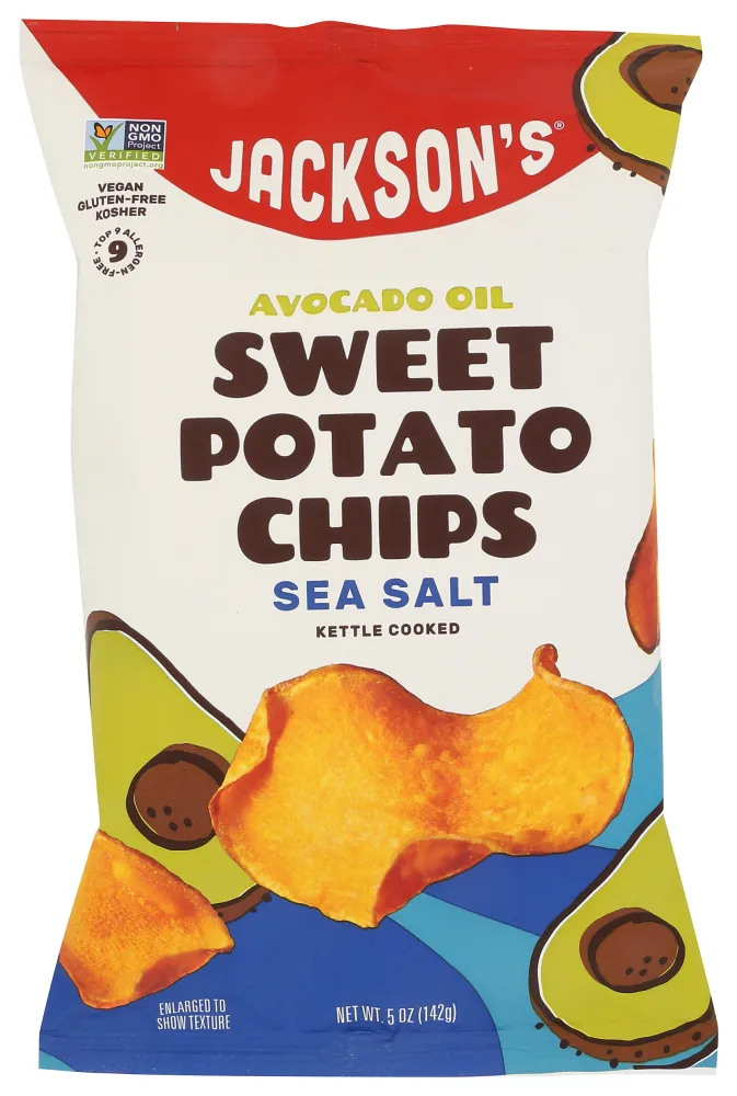 Jackson's Avocado Oil Kettle Cooked Sweet Potato Chips, Sea Salt, 5 oz