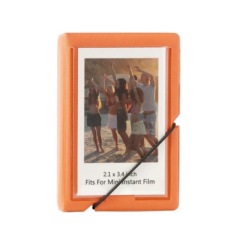 2x3 Photocard Holder 3 Inch Album Book, 28 Pockets Photo Card Holder For Fujifilm Instax Camera 3 Inch Film & Kpop Photocard(Salmon Orange)