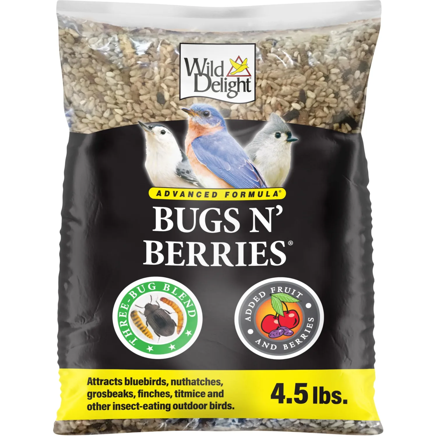 Wild Delight 099127 Bugs N' Berries Wild Bird Food, 4.5 lb