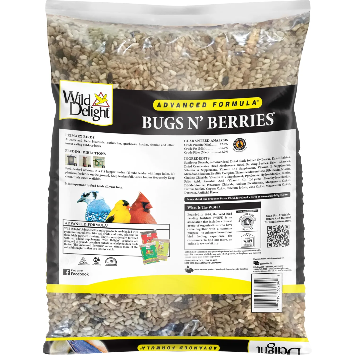Wild Delight 099127 Bugs N' Berries Wild Bird Food, 4.5 lb
