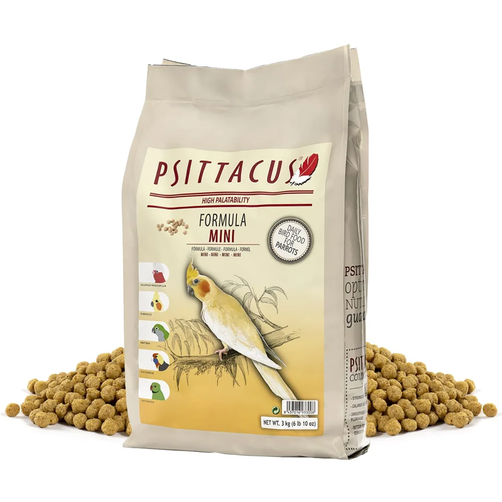 Psittacus Mini 6.6 lb | Complete Pellet Diet for Cockatiels, Conures and Cockatoos | Premium Food for Birds, 100% no-GMO