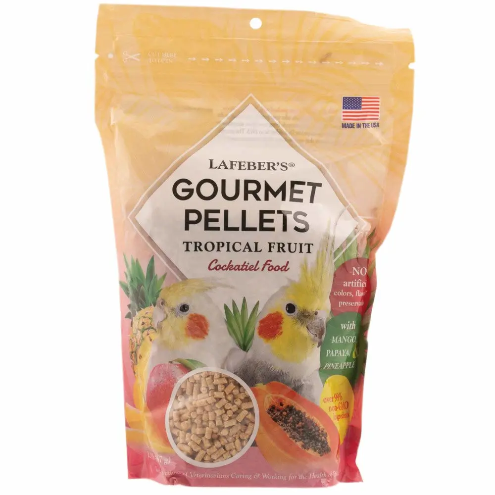 LAFEBER'S Tropical Fruit Pellets Pet Cockatiel Food, Made with Non-GMO and Human-Grade Ingredients (1.25 lb)