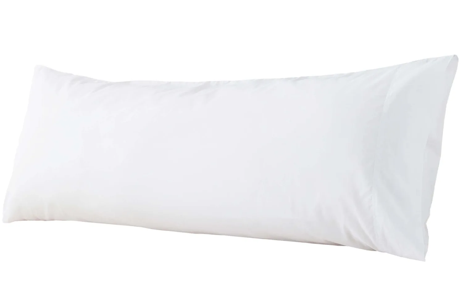 WhatsBedding Body Pillow Cover Cotton Fabric, Long Pillowcase Breathable & Skin-Friendly, Envelope Closure - White (21x54 inch)