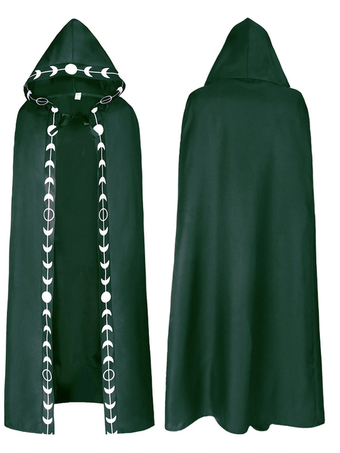 Women’s Halloween Medieval Cape Moon Phases Renaissance Hooded Cloak