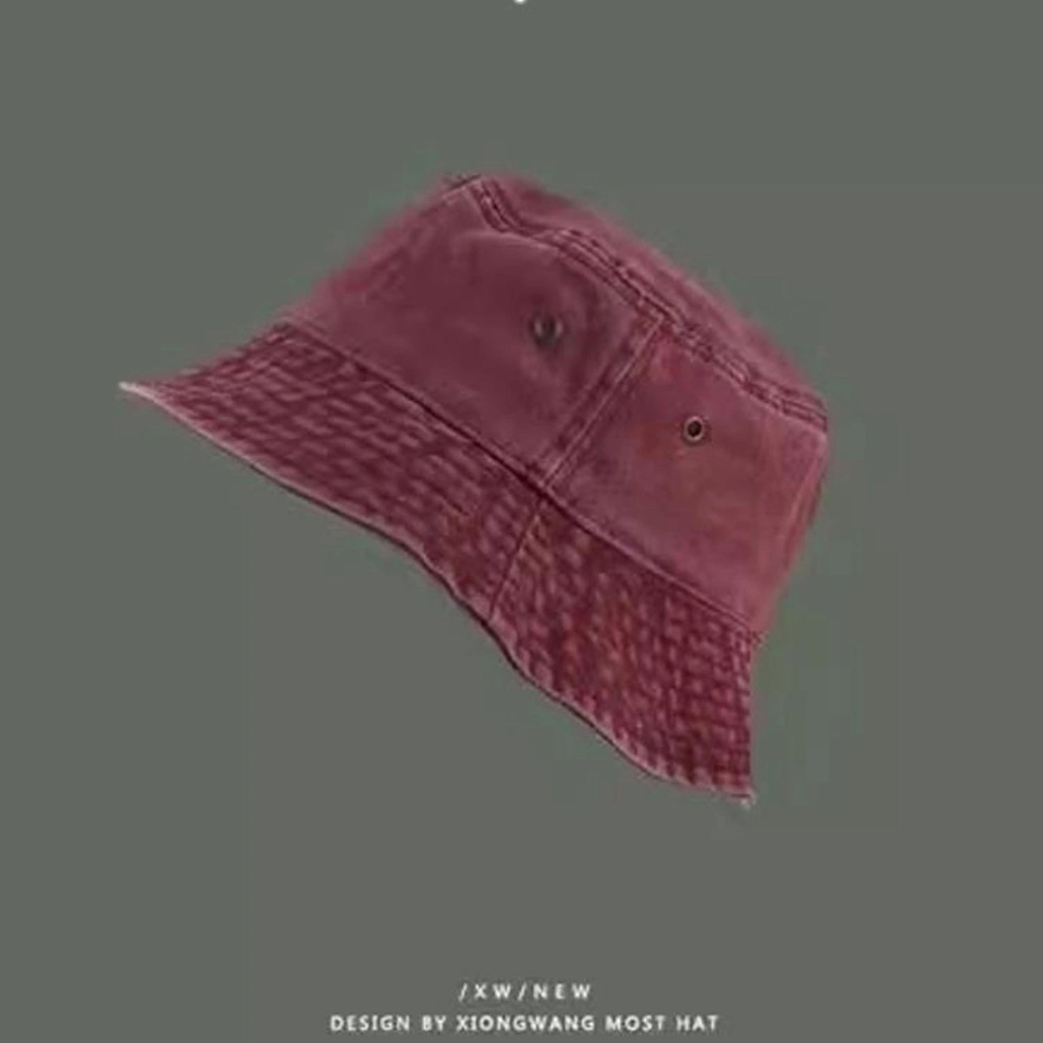 Women Men Denim Bucket Hat Solid Color Wide Brim Outdoor Basin Hats
