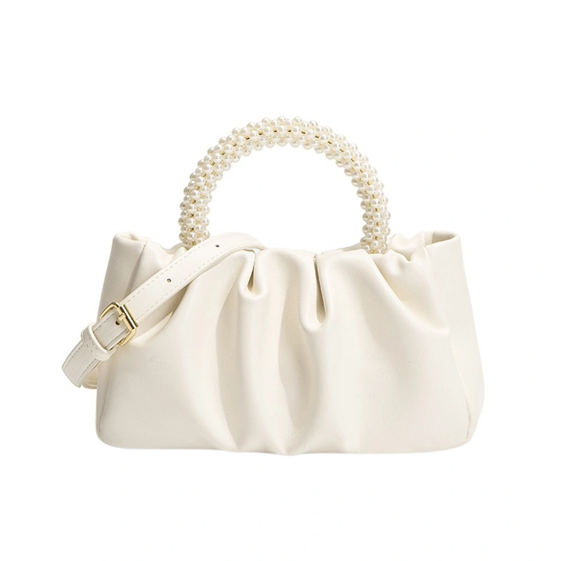 Women Pearl Crossbody Bag Detachable Shoulder Strap Stylish Handbag