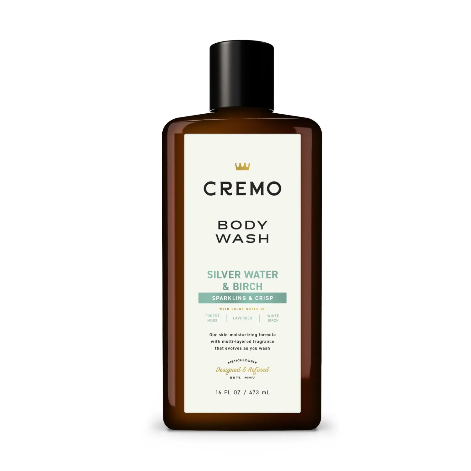 Cremo Body Wash Men, A Revitalizing Combination of Glacier-Fed Streams and White Birch, 16 Fl Oz