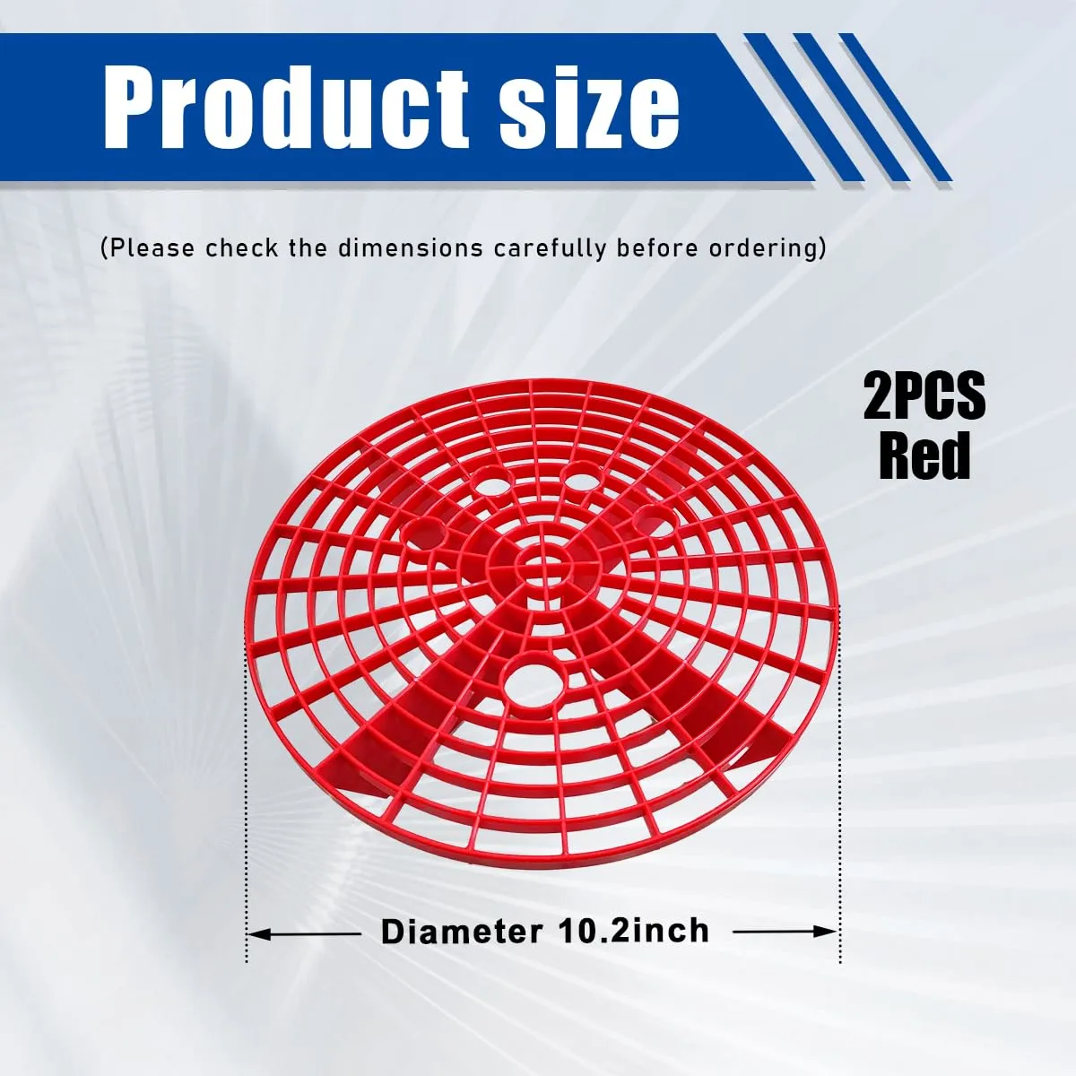 2 PCS Car Wash Bucket Insert, Dirt Trap for Car Wash and Detail Kit, Dustproof Insert for Washing Truck SUV, Auto Wash Filter Fits 12 Inch Diameter Bucket, Car Accessories (Red)