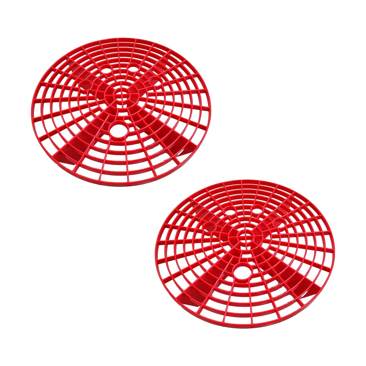 2 PCS Car Wash Bucket Insert, Dirt Trap for Car Wash and Detail Kit, Dustproof Insert for Washing Truck SUV, Auto Wash Filter Fits 12 Inch Diameter Bucket, Car Accessories (Red)