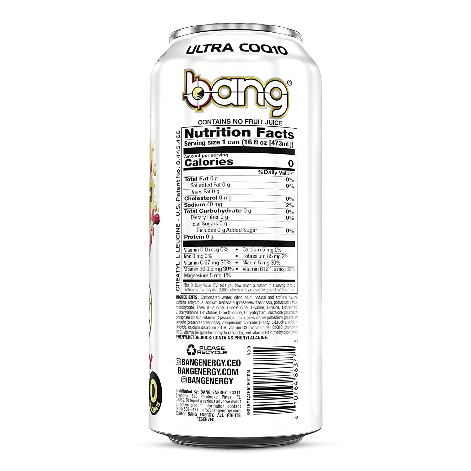 Bang Energy Drinks - 6, 16 ounce cans (Black Cherry Vanilla)