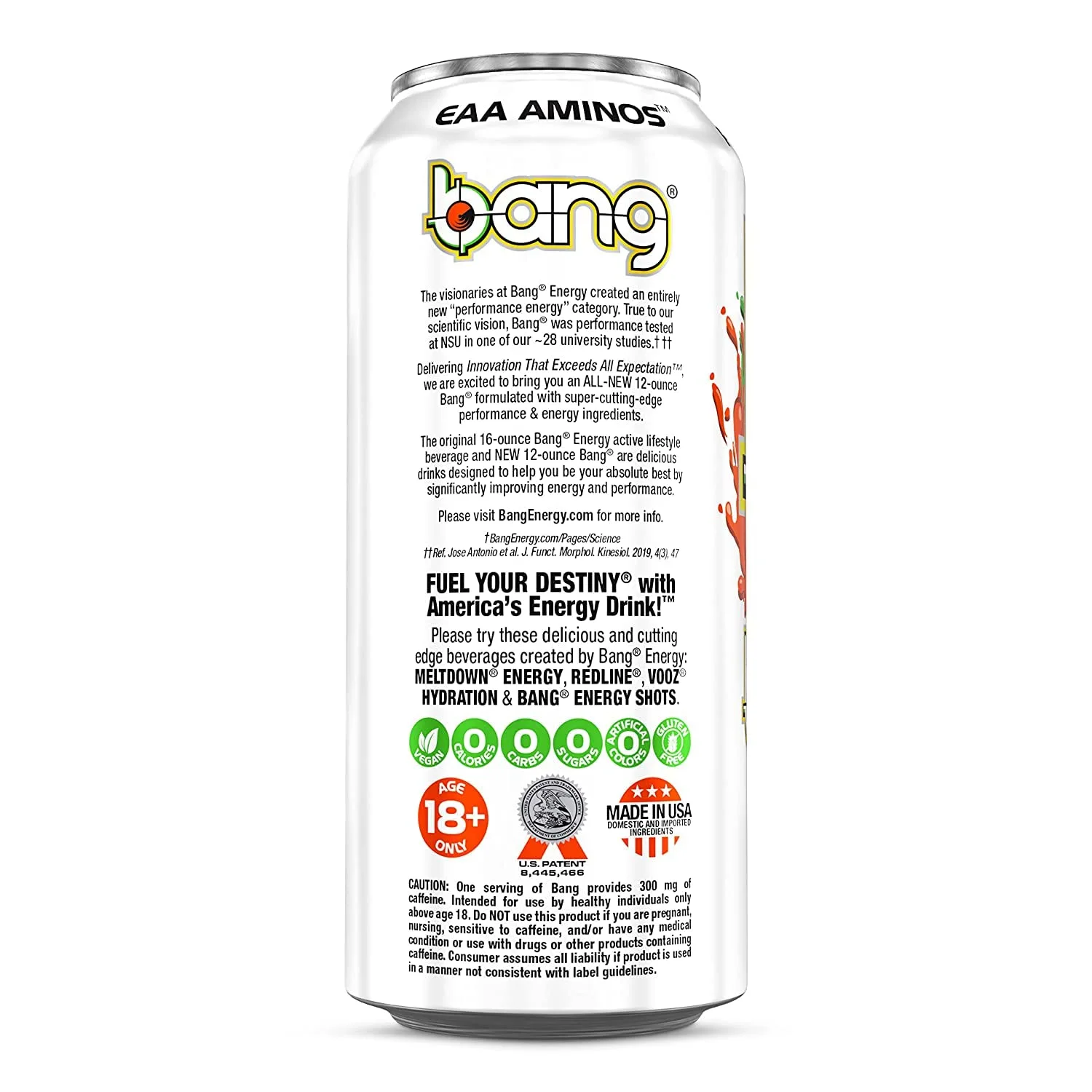 Bang Energy Drinks - 6, 16 ounce cans (Peach Mango)