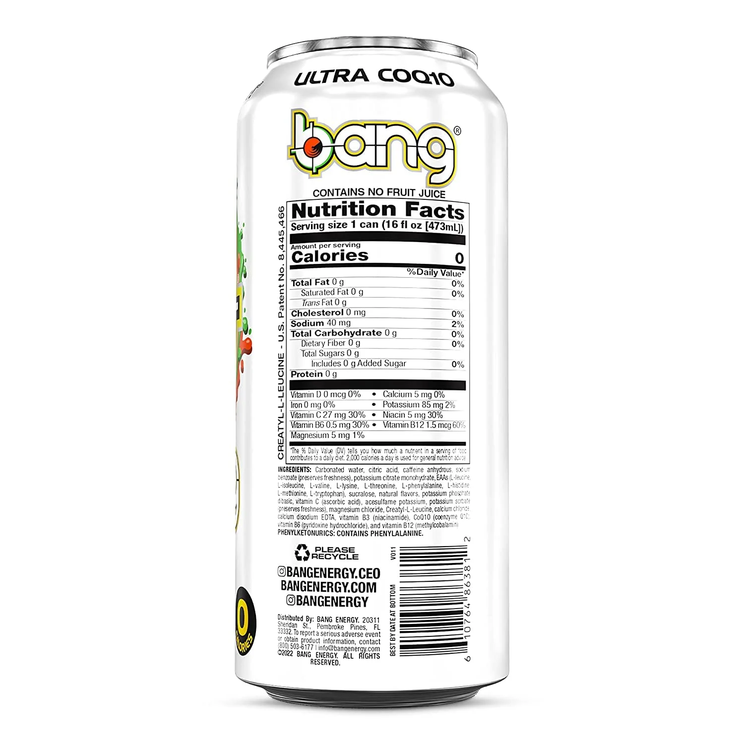 Bang Energy Drinks - 6, 16 ounce cans (Peach Mango)