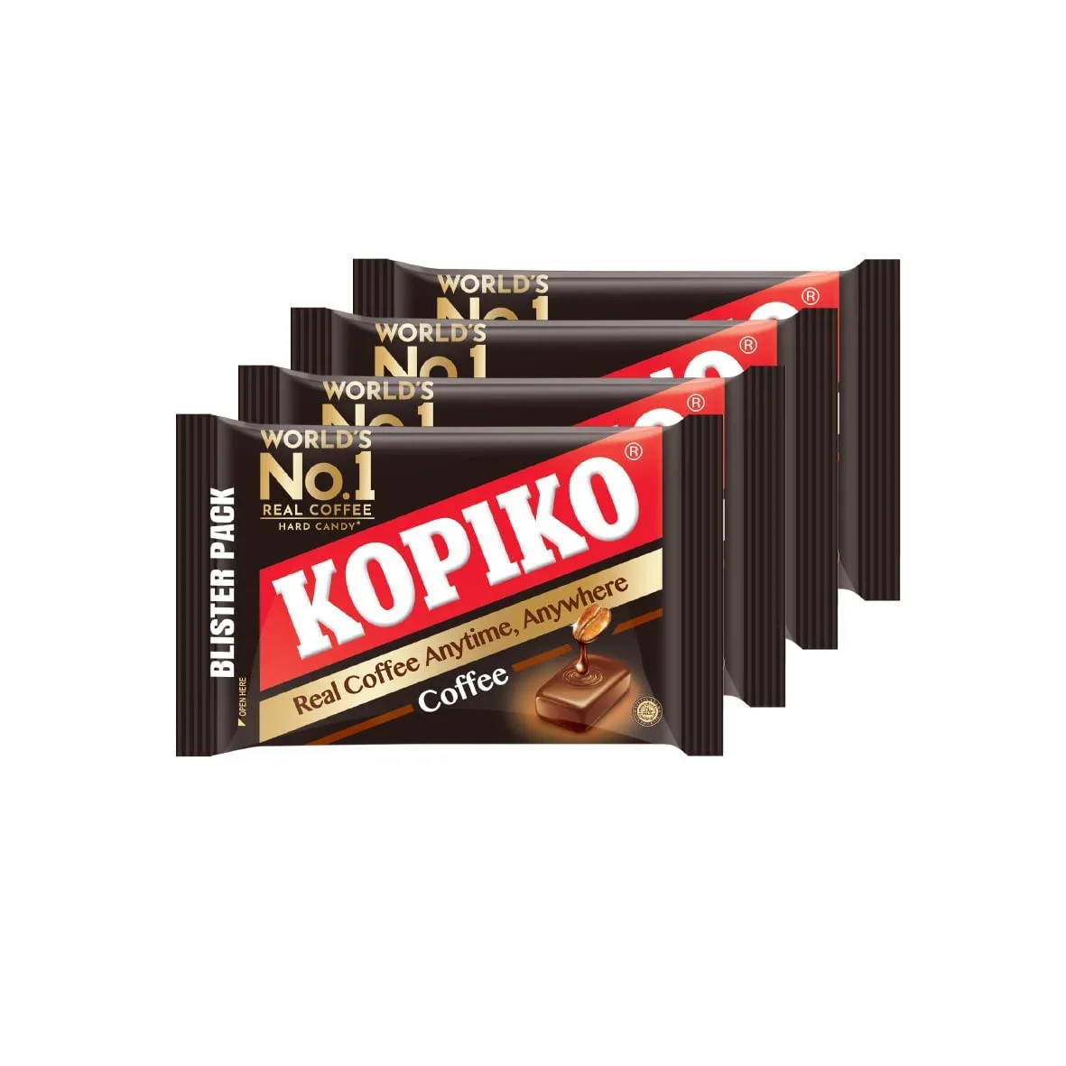 Kopiko Coffee Candy Your Take-Out Pocket Coffee for Every Occasion Hard Candy Made from Indonesia’s Coffee Beans — Contains Real Coffee Extract for Better Taste (Pack of 4)