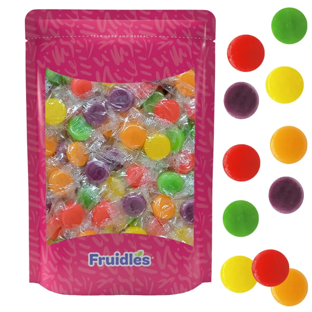 Fruidles Fruit Discs Button Hard Candy, Individually Wrapped, 1 Pound