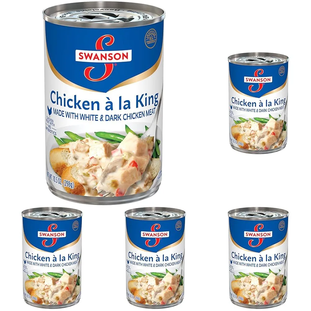 Swanson Canned Chicken a la King With White and Dark Chicken Meat, 10.5 OZ Can (Pack of 5)
