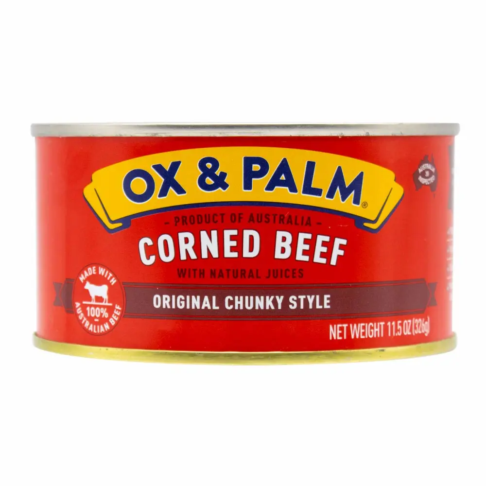 Ox & Palm Corned Beef, Original Chunky Style, 11.5 Ounce