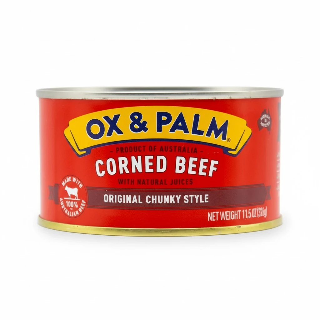 Ox & Palm Corned Beef, Original Chunky Style, 11.5 Ounce