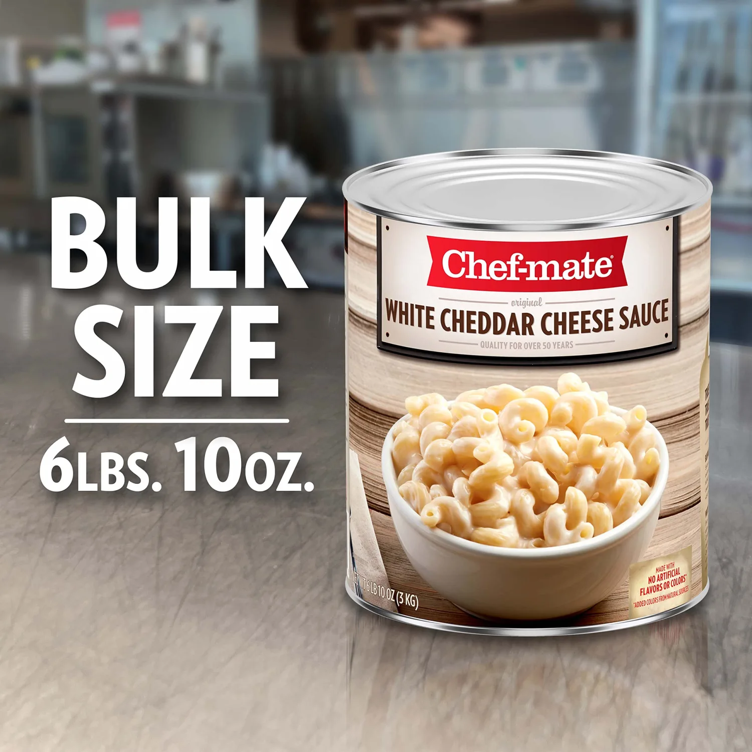 Chef-mate White Cheddar Cheese Sauce and Queso, Canned Food for Mac and Cheese, 6 lb 10 oz (Pack of 1)