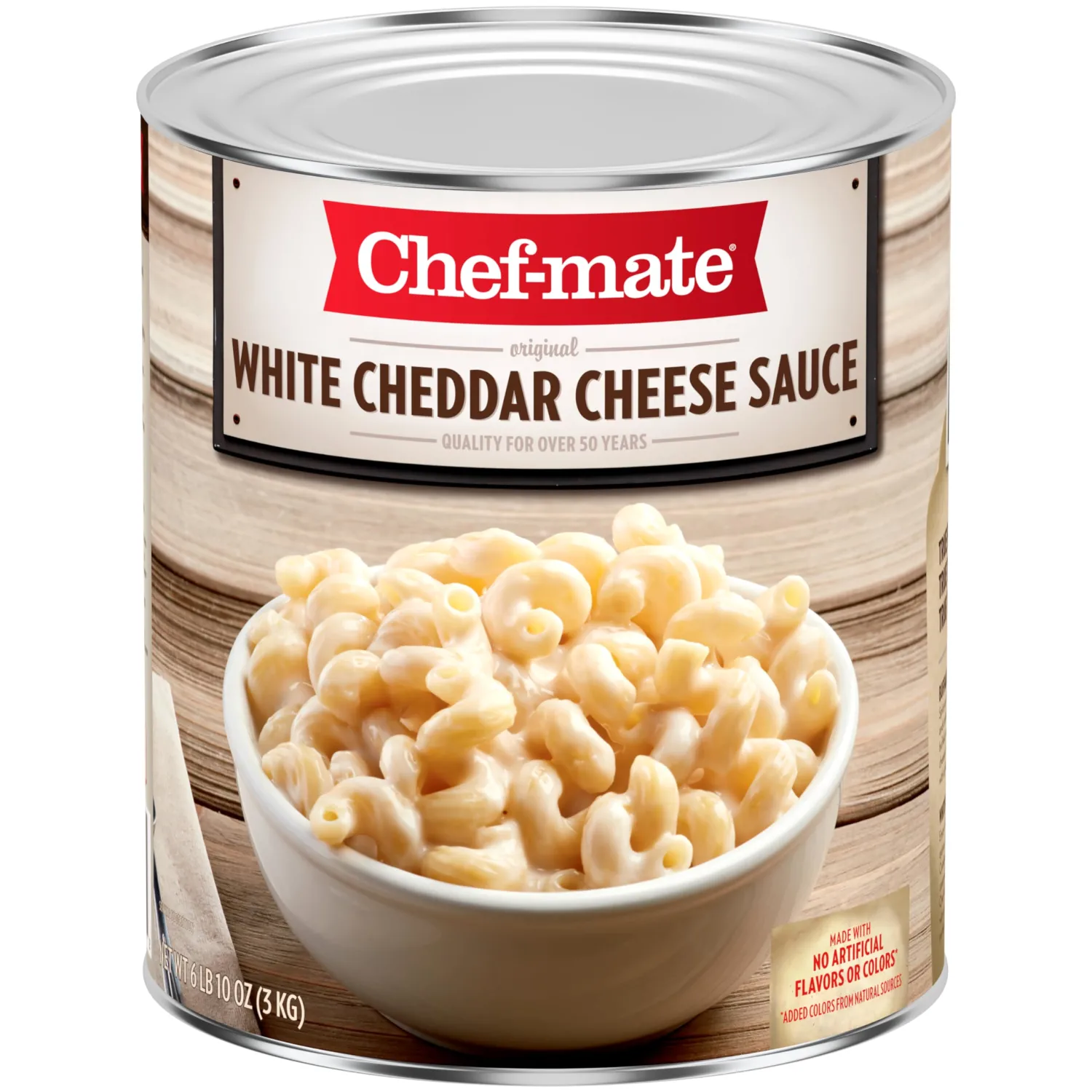 Chef-mate White Cheddar Cheese Sauce and Queso, Canned Food for Mac and Cheese, 6 lb 10 oz (Pack of 1)