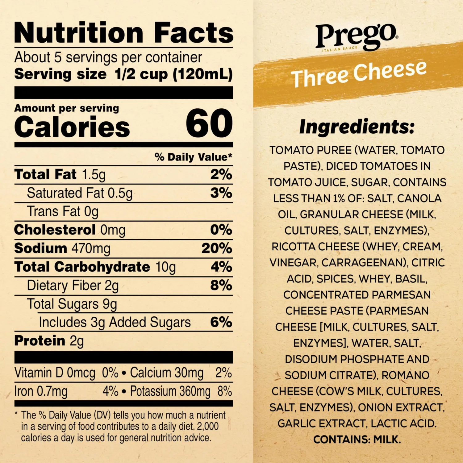 Prego Three Cheese Pasta Sauce, 24 Oz Jar