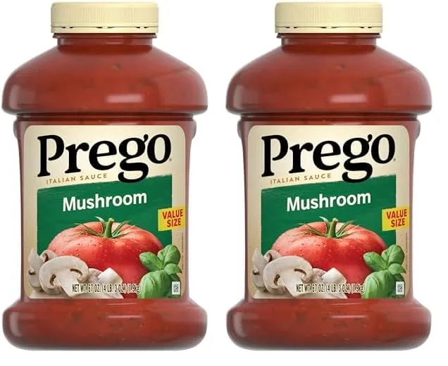Prego Fresh Mushroom Pasta Sauce, 67 Oz Jar (Pack of 2)