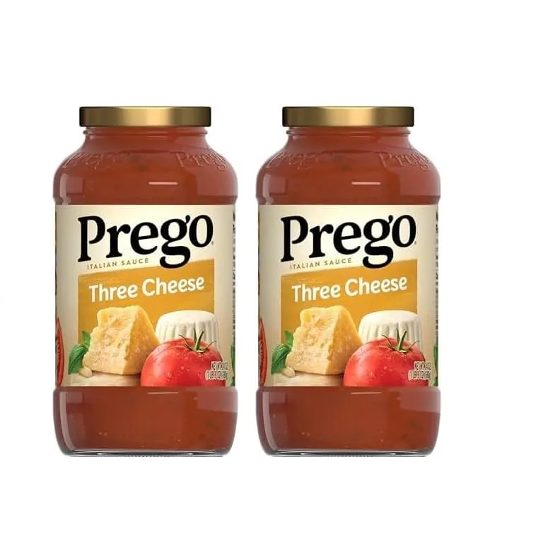 Prego Three Cheese Pasta Sauce, 24 Oz Jar (Pack of 2)