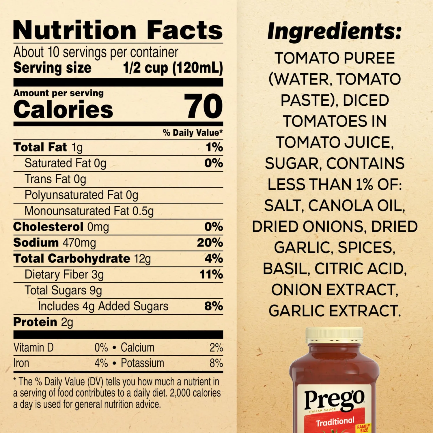 Prego Traditional Pasta Sauce, 45 Oz Jar (Pack of 2)