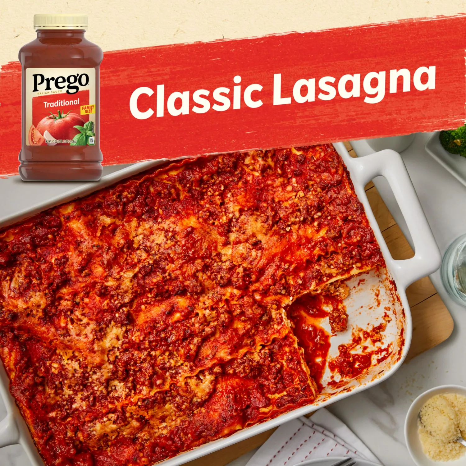 Prego Traditional Pasta Sauce, 45 Oz Jar (Pack of 2)