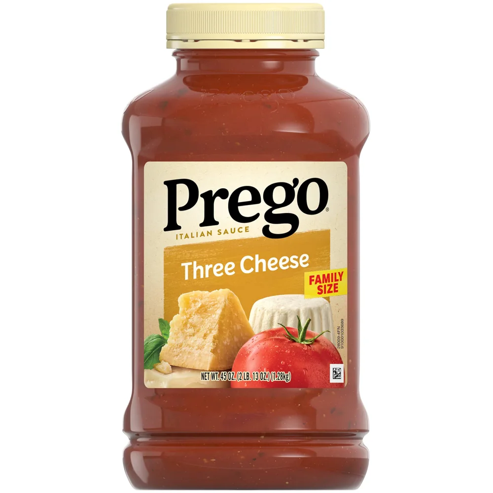 Prego Three Cheese Pasta Sauce, 45 Oz Jar