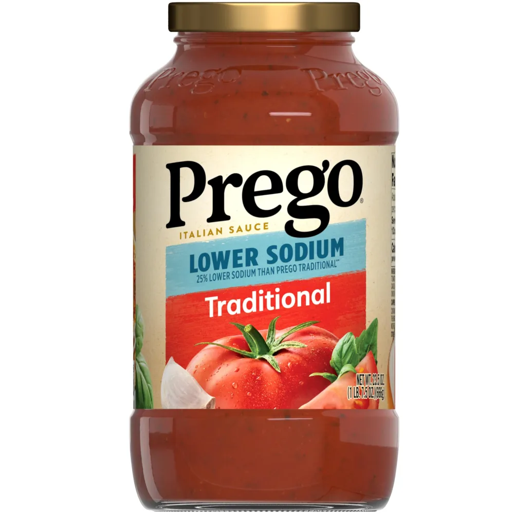 Prego Traditional Lower Sodium Pasta Sauce, 23.5 Oz Jar