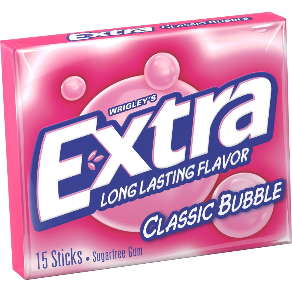 Extra Wrigley's Classic Bubble Sugarfree Gum, 15 Count