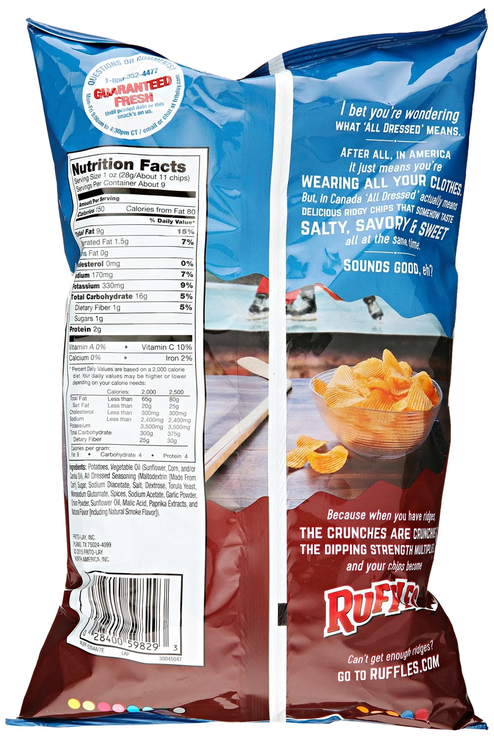 Ruffles All Dressed Ridged Potato Chips, 8.5 Ounce
