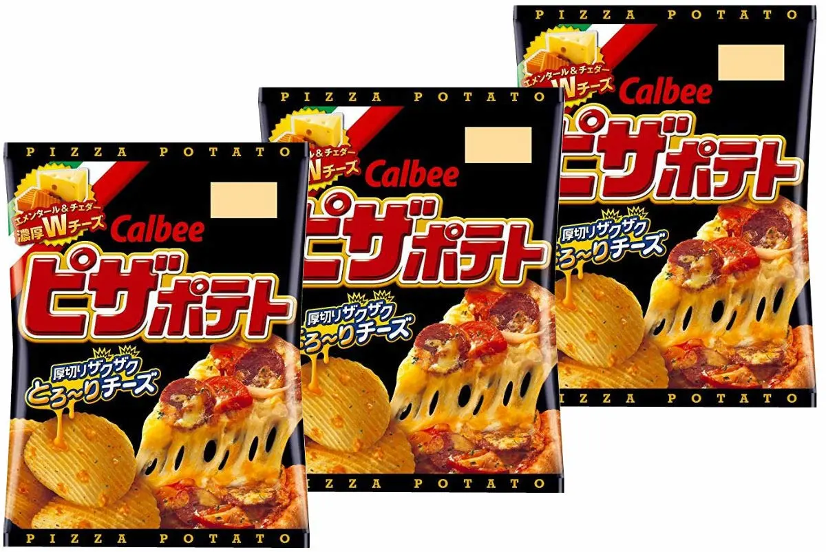 Ninjapo Calbee Pizza Potato Chips,thick slice, pizza taste×3