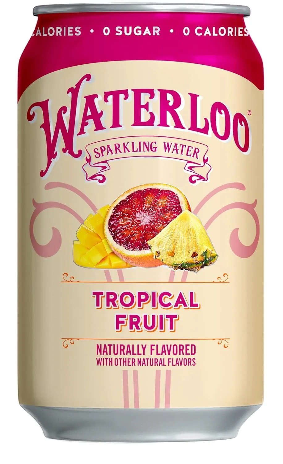 Waterloo Sparkling Water, Tropical Fruit Naturally Flavored, 12 Fl Oz Cans (Pack of 12) – Zero Calories and Zero Sugar or Sweeteners