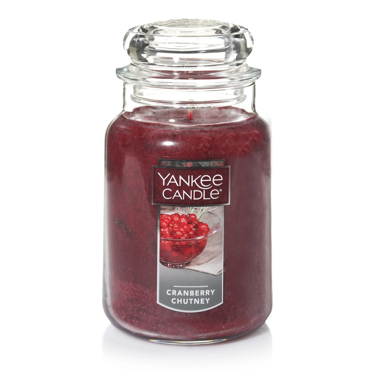Yankee Candle Cranberry Chutney Scented, Classic 22oz Large Jar Single Wick Candle, Over 110 Hours of Burn Time, Great for gifting