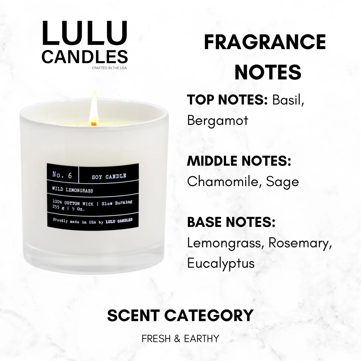 Lulu Candles | Wild Lemongrass | Luxury Scented Soy Jar Candle | Hand Poured in The USA | Highly Scented & Long Lasting (9 Oz. 2 Pack)