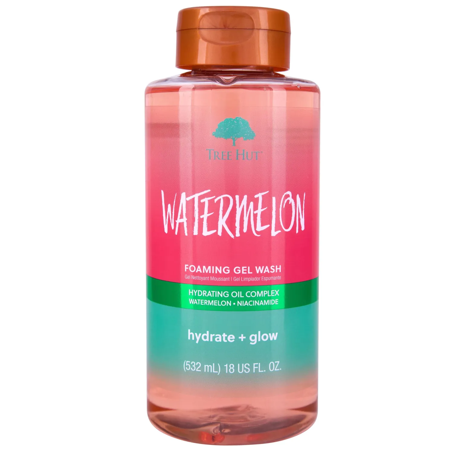 Tree Hut Watermelon Nourishing, Moisturizing & Hydrating Foaming Gel Wash, 18 oz.