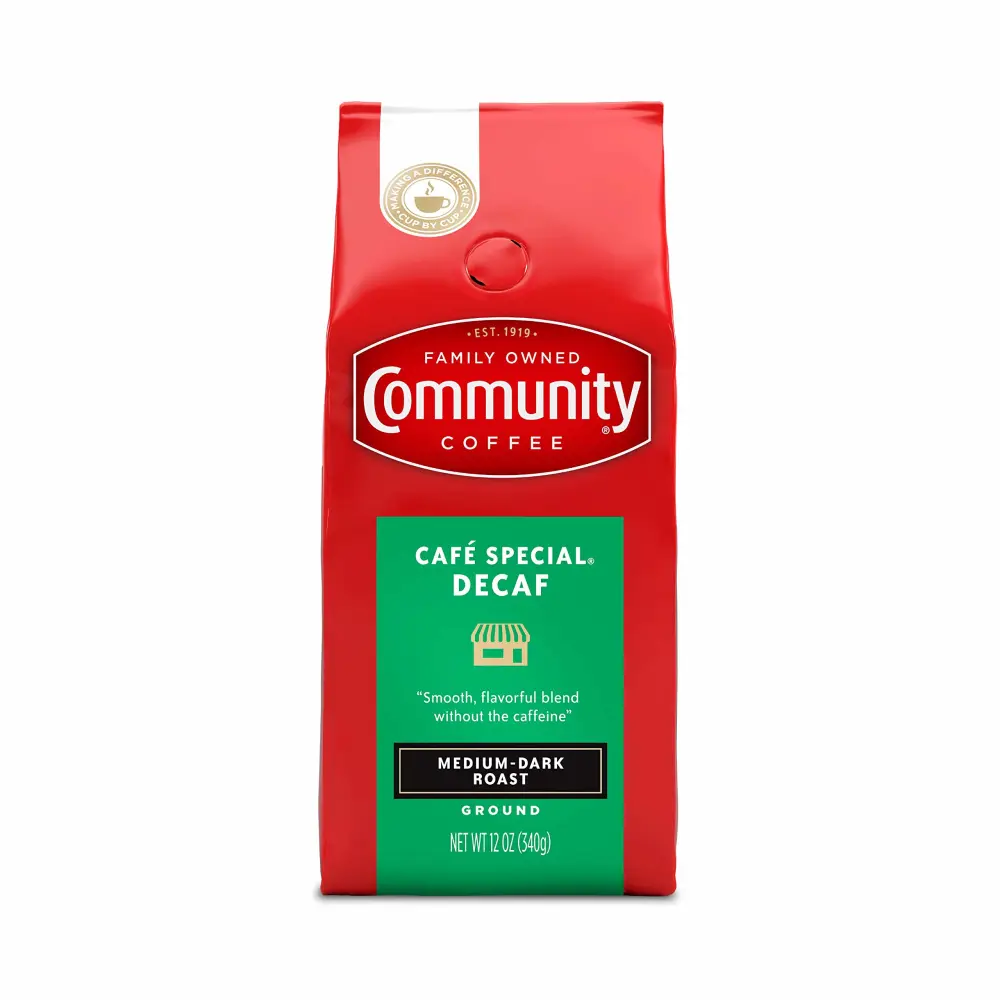 Community Coffee Café Special Decaf Ground Coffee, Medium Dark Roast, 12 Ounce Bag (Pack of 1)