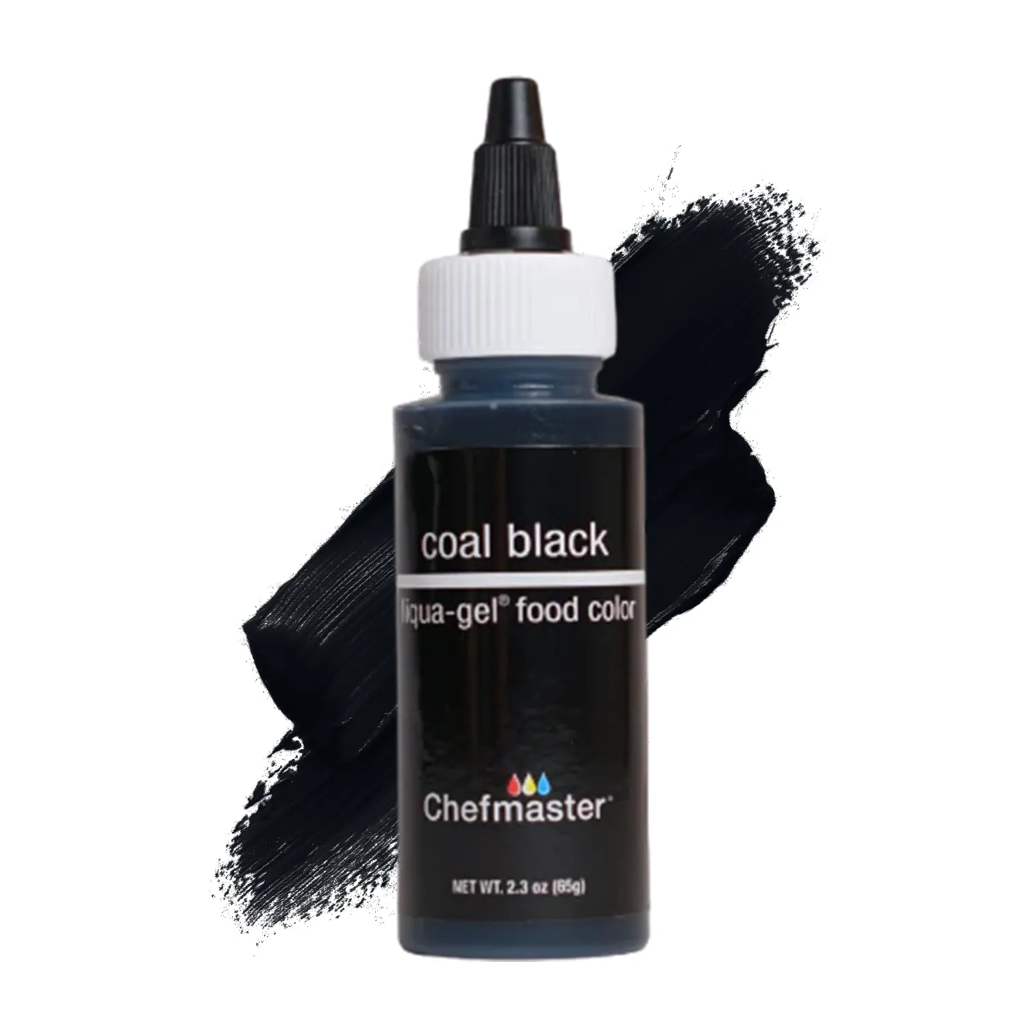 Chefmaster Coal Black Liqua-Gel® Food Coloring | Vibrant Color | Professional-Grade Dye for Icing, Frosting, Fondant | Baking & Decorating | Fade-Resistant | Easy-to-Use | Made in USA | 2.3 oz