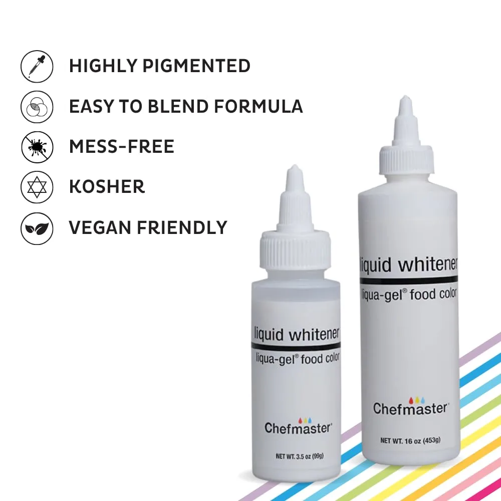 Chefmaster Liquid Whitener Liqua -Gel Food Coloring | Brighter Whites & Pastels | Professional-Grade Dye | Fade-Resistant