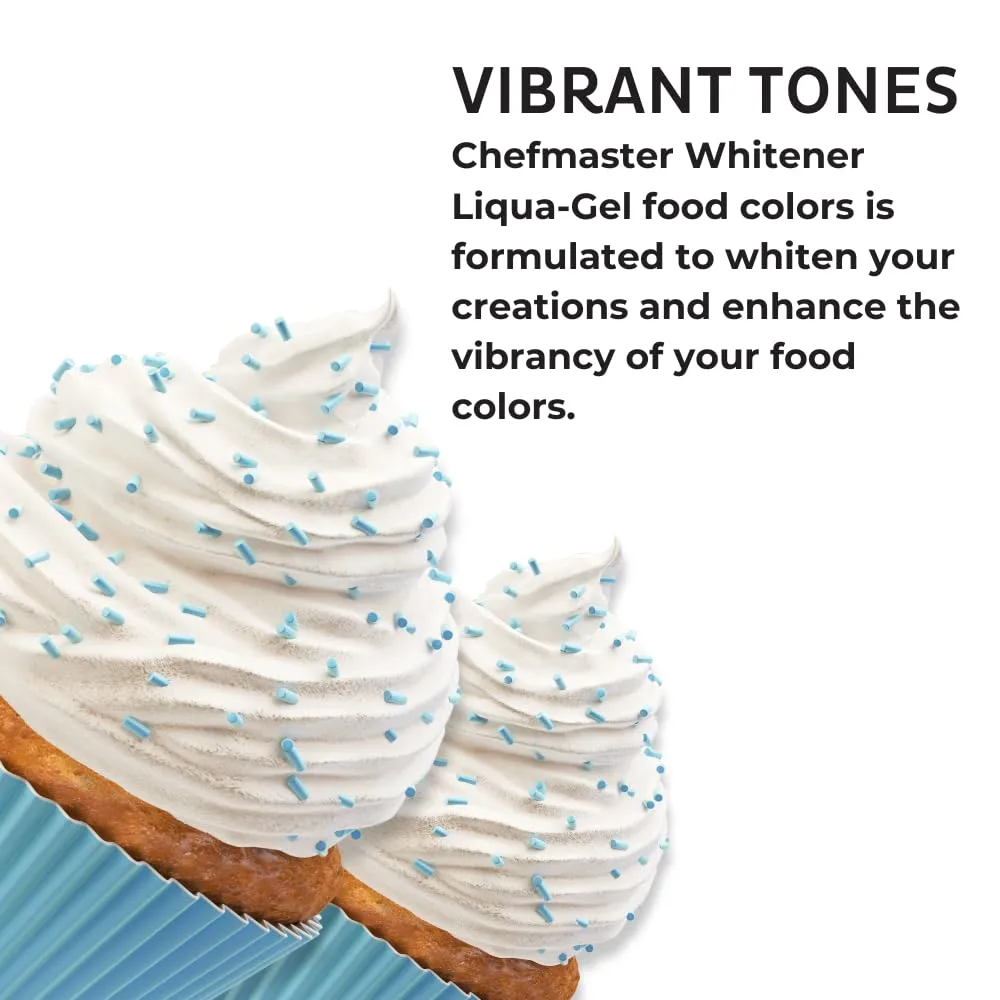 Chefmaster Liquid Whitener Liqua -Gel Food Coloring | Brighter Whites & Pastels | Professional-Grade Dye | Fade-Resistant