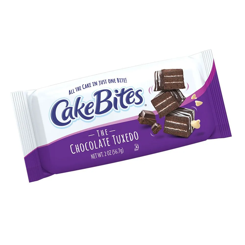 The Original Cakebites by Cookies United, Grab-and-Go Bite-Sized Snack (Chocolate Tuxedo, 2 Ounce (Pack of 4)