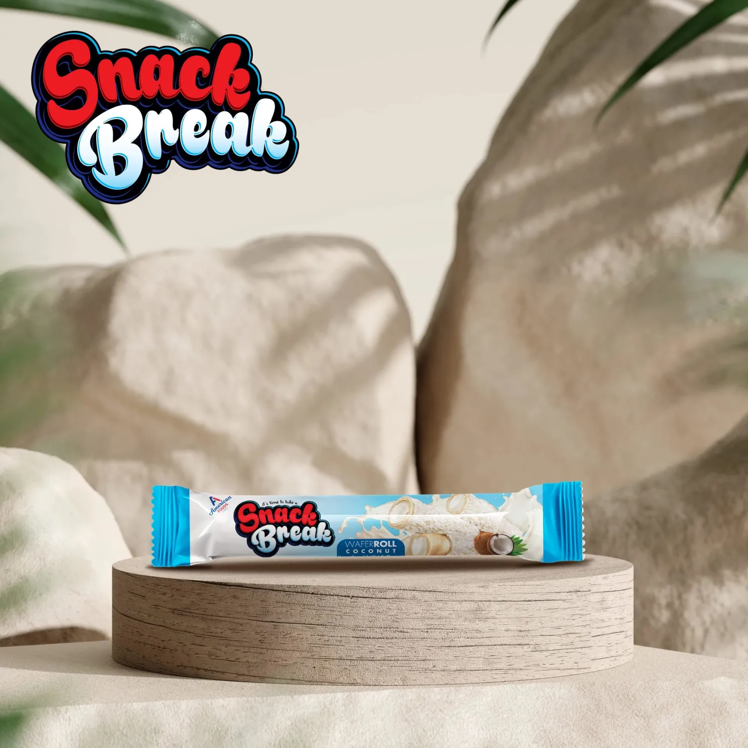 Snack Break Coconut Rolled Wafers - 24 Individually Wrapped Coconut Wafer Rolls (Pack of 3) with Creamy Coconut Filling - Snacks for Kids & Adults