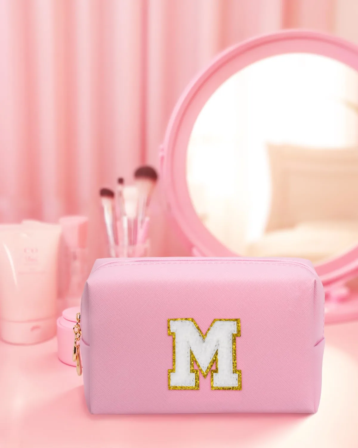 Birthday Gifts for Kids Girls Women, Cute Makeup Pouch, Initial Birthday Gifts Bag for Daughter Friends Sister, Preppy Things For Girls, Gift for Christams New Year (Letter H)