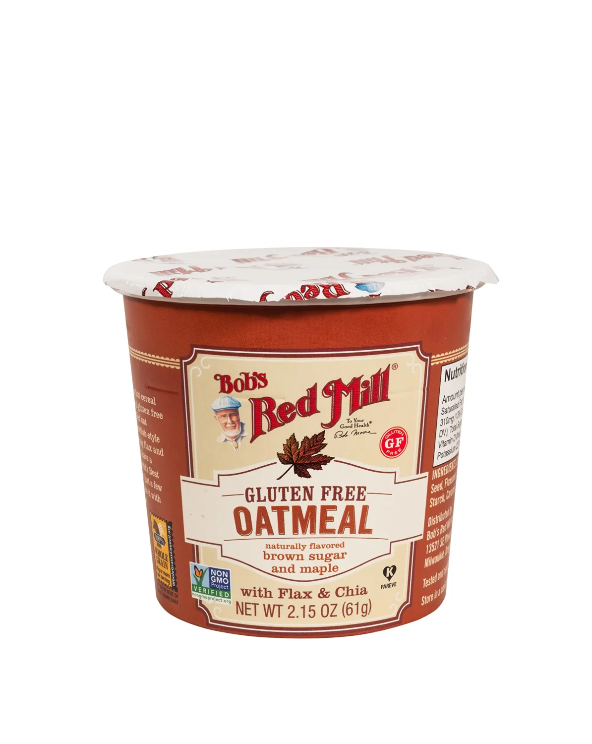Bob's Red Mill Maple Brown Sugar Oatmeal Cup, 1 cup (Pack of 1) - Non GMO, Whole Grain, Kosher