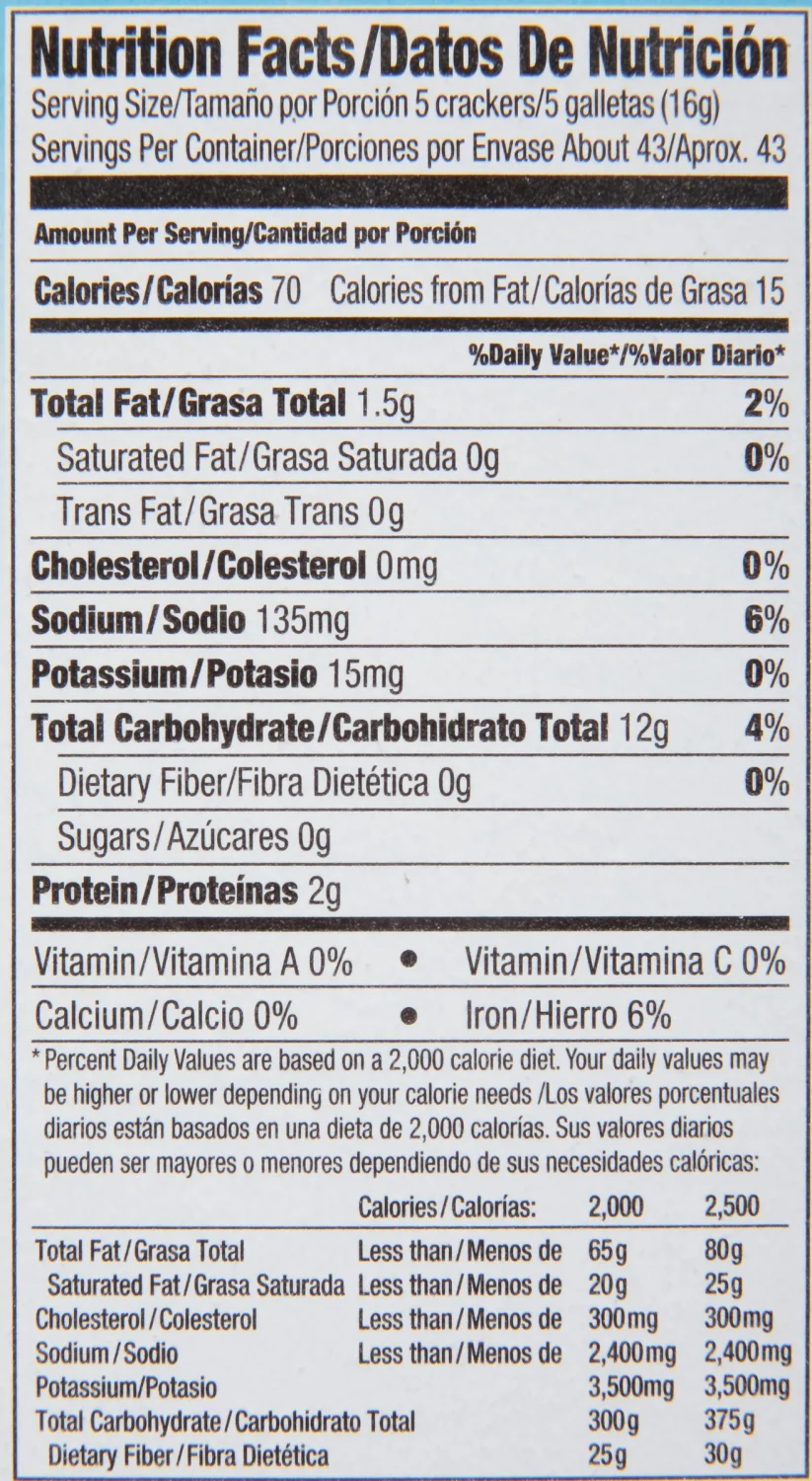 Family size 6 packs original topped with sea salt premium saltine crackers NET 1LB 8oz