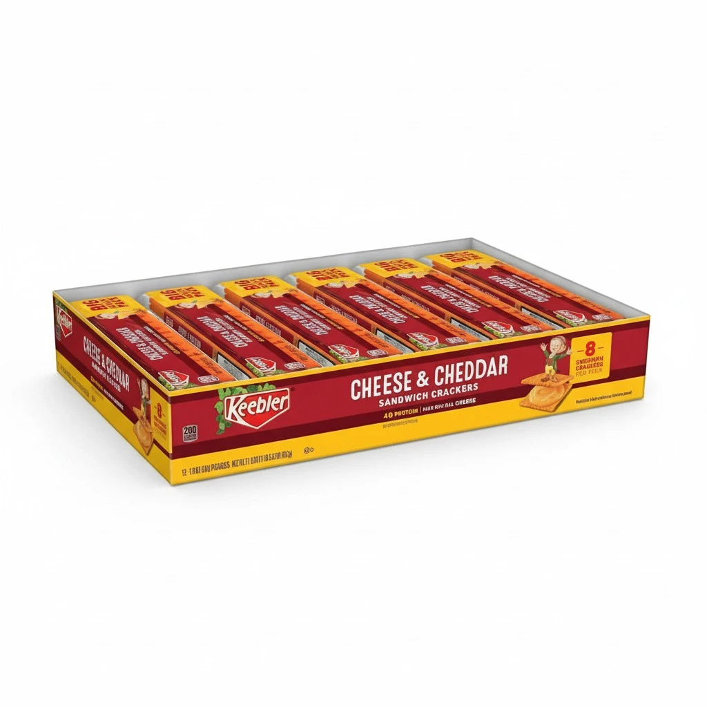 Keebler, KEB21147, Cheese and Cheddar Sandwich Crackers, 12 / Box